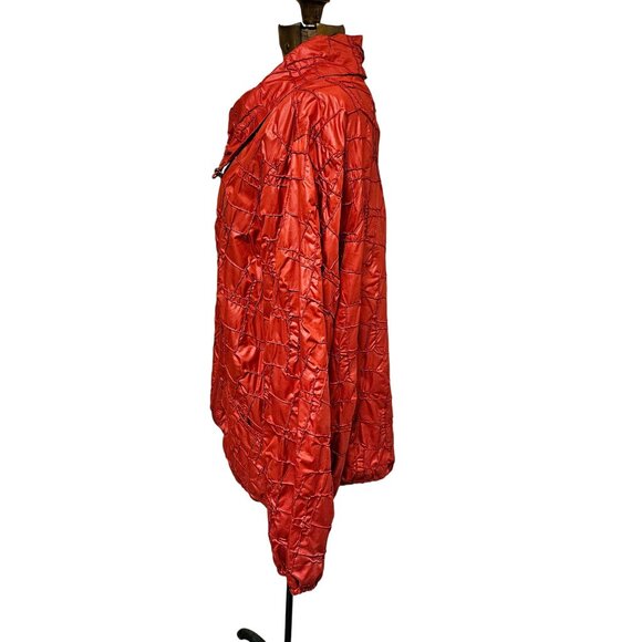 Chicos Zenergy Jacket Womens Size 4 Ellen Crinkled  Scarlet Sun Red Polyester - Picture 7 of 10